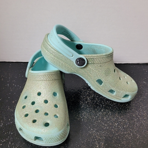 Crocs Blue Glitter Clogs - Picture 1 of 8